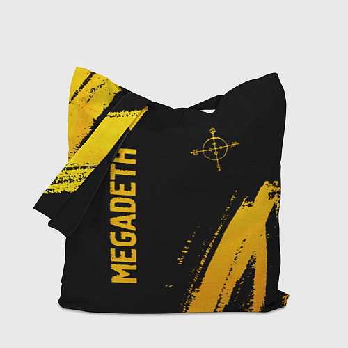 Сумка-шоппер Megadeth - gold gradient: надпись, символ / 3D-принт – фото 1