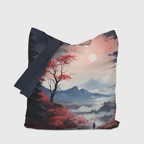 Сумка-шоппер Луна над горами / 3D-принт – фото 1