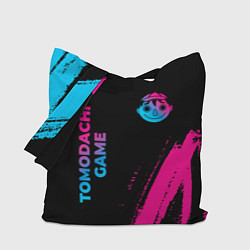Сумка-шопер Tomodachi Game - neon gradient: надпись, символ, цвет: 3D-принт