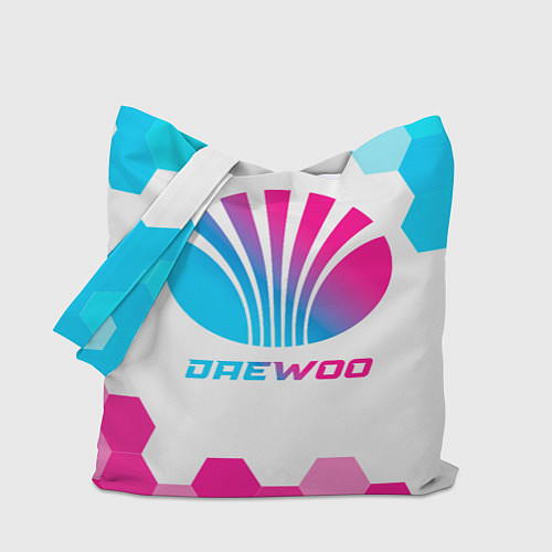Сумка-шоппер Daewoo neon gradient style / 3D-принт – фото 1