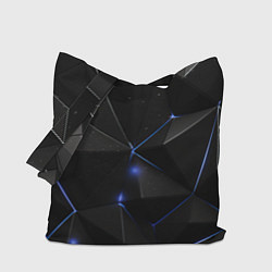 Сумка-шопер Black geometry texture, цвет: 3D-принт