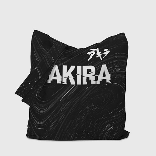 Сумка-шоппер Akira glitch на темном фоне: символ сверху / 3D-принт – фото 1