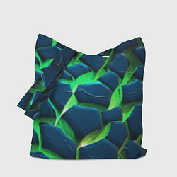 Сумка-шопер Разломленные зеленые плиты, цвет: 3D-принт