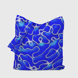 Сумка-шопер Синий волнистый рисунок, цвет: 3D-принт