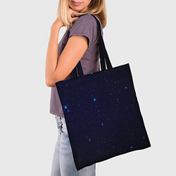 Сумка-шопер Тёмный космос и синие звёзды, цвет: 3D-принт — фото 2