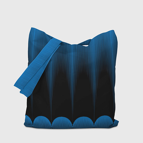 Сумка-шоппер Сине-черный градиент в полоску / 3D-принт – фото 1