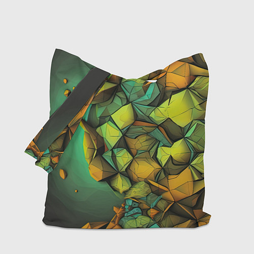 Сумка-шоппер Зеленая объемная абстракция / 3D-принт – фото 1