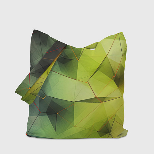 Сумка-шоппер Зеленая текстура объемная / 3D-принт – фото 1