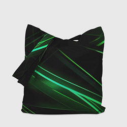 Сумка-шоппер Green lines black backgrouns
