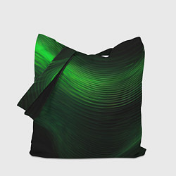 Сумка-шопер Зеленое свечение абстракция, цвет: 3D-принт
