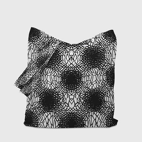 Сумка-шоппер Симметричная черно-белая паутина / 3D-принт – фото 1