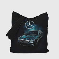 Сумка-шопер Mercedes Benz dark style, цвет: 3D-принт