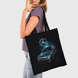 Сумка-шопер Mercedes Benz dark style, цвет: 3D-принт — фото 2