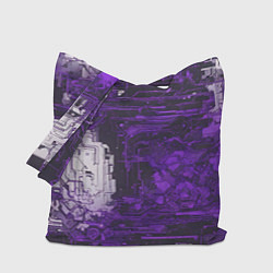 Сумка-шопер Киберпанк заражение фиолетовое, цвет: 3D-принт