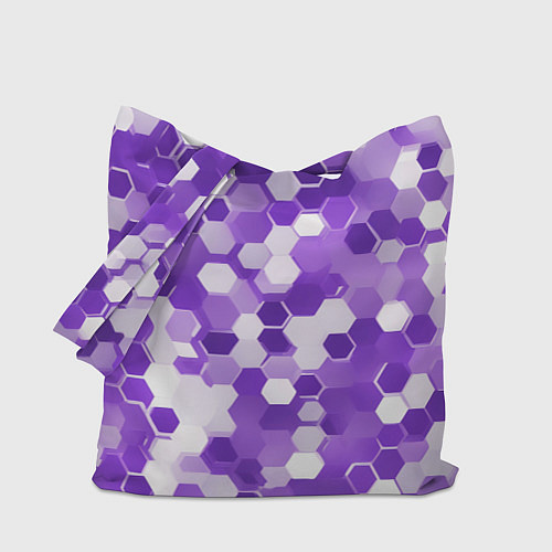 Сумка-шоппер Кибер Hexagon Фиолетовый / 3D-принт – фото 1