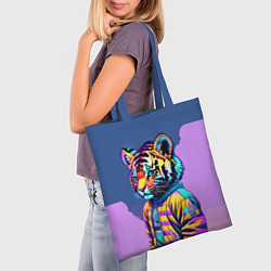 Сумка-шопер Cool tiger cub - pop art, цвет: 3D-принт — фото 2