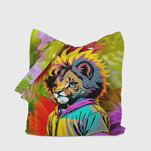 Сумка-шоппер Funny lion cub - pop art / 3D-принт – фото 1
