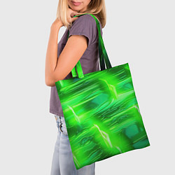 Сумка-шопер Яркий зеленый фон, цвет: 3D-принт — фото 2
