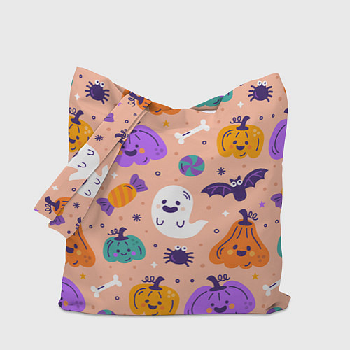 Сумка-шоппер Halloween - pumpkins and ghosts / 3D-принт – фото 1