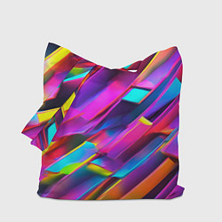 Сумка-шопер Неоновые разноцветные пластины, цвет: 3D-принт