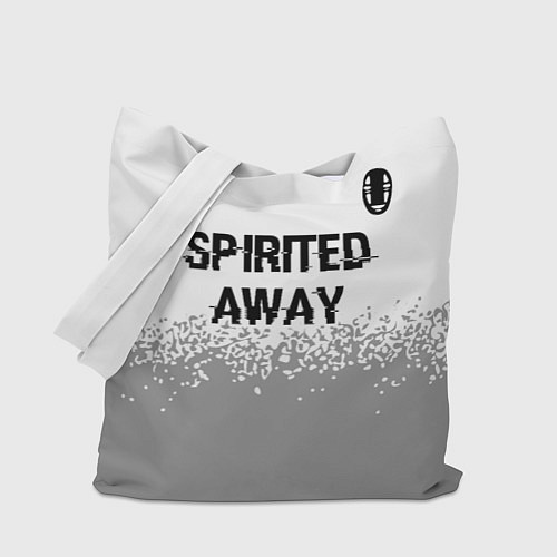 Сумка-шоппер Spirited Away glitch на светлом фоне: символ сверх / 3D-принт – фото 1