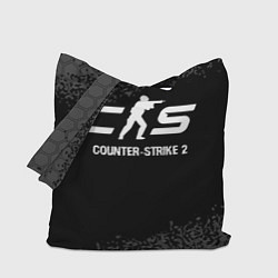 Сумка-шопер Counter-Strike 2 glitch на темном фоне, цвет: 3D-принт