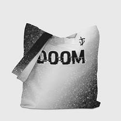 Сумка-шоппер Doom glitch на светлом фоне: символ сверху