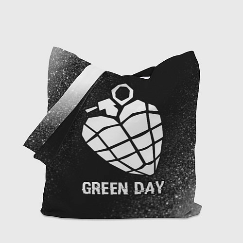 Сумка-шоппер Green Day glitch на темном фоне / 3D-принт – фото 1