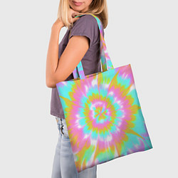 Сумка-шопер Tie-Dye кислотный в стиле барби, цвет: 3D-принт — фото 2
