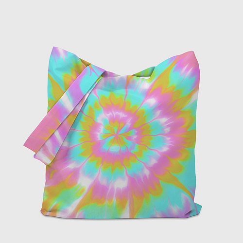 Сумка-шоппер Tie-Dye кислотный в стиле барби / 3D-принт – фото 1