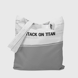 Сумка-шоппер Attack on Titan glitch на светлом фоне: символ све