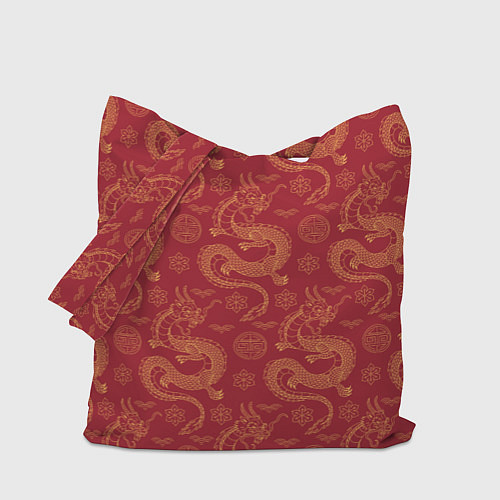 Сумка-шоппер Dragon red pattern / 3D-принт – фото 1