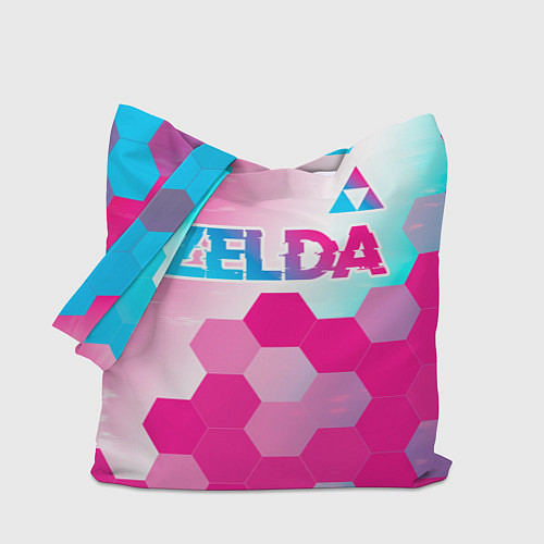 Сумка-шоппер Zelda neon gradient style: символ сверху / 3D-принт – фото 1