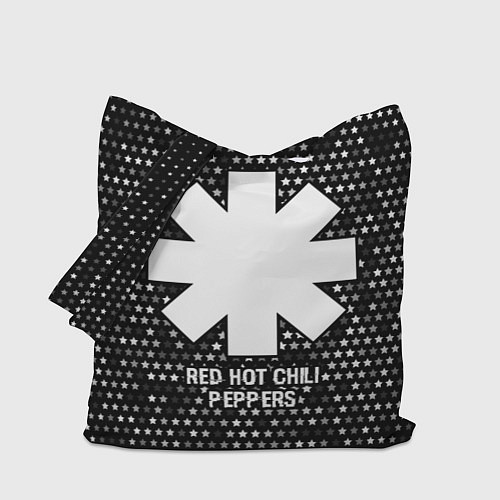 Сумка-шоппер Red Hot Chili Peppers glitch на темном фоне / 3D-принт – фото 1