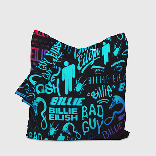 Сумка-шоппер Billie Eilish neon pattern / 3D-принт – фото 1
