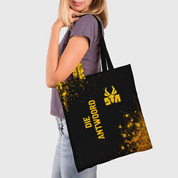 Сумка-шопер Die Antwoord - gold gradient: надпись, символ, цвет: 3D-принт — фото 2