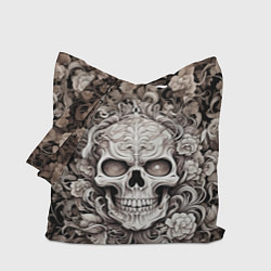 Сумка-шопер Череп в саду, цвет: 3D-принт