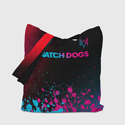 Сумка-шоппер Watch Dogs - neon gradient: символ сверху