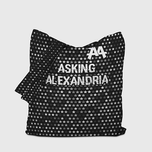Сумка-шоппер Asking Alexandria glitch на темном фоне: символ св / 3D-принт – фото 1