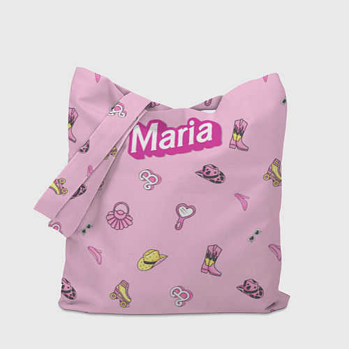 Сумка-шоппер Имя Мария в стиле барби - розовый паттерн аксессуа / 3D-принт – фото 1