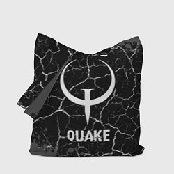 Сумка-шоппер Quake glitch на темном фоне