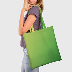 Сумка-шопер Градиент - зеленый лайм, цвет: 3D-принт — фото 2