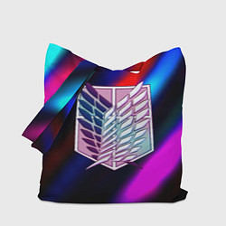 Сумка-шопер Attack on Titan stripes neon, цвет: 3D-принт