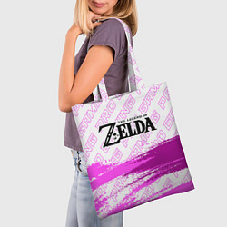 Сумка-шопер Zelda pro gaming: символ сверху, цвет: 3D-принт — фото 2