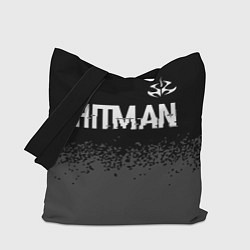 Сумка-шоппер Hitman glitch на темном фоне: символ сверху