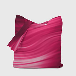 Сумка-шопер Абстрактный волнистый узор в красно-розовых тонах, цвет: 3D-принт
