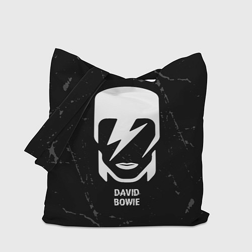 Сумка-шоппер David Bowie glitch на темном фоне / 3D-принт – фото 1