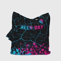 Сумка-шопер Green Day - neon gradient: символ сверху, цвет: 3D-принт