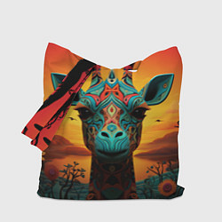 Сумка-шоппер Жираф в стиле фолк-арт