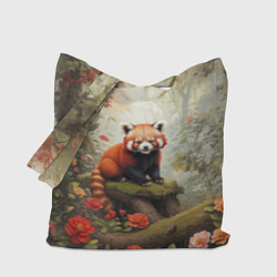 Сумка-шопер Красная панда в лесу, цвет: 3D-принт